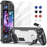 Accessories for Steam Deck & OLED, TPU Soft Cover with 3-Level Adjustable Magnetic Kickstand, Type C Adapter, 8 Thumb Grip Ac