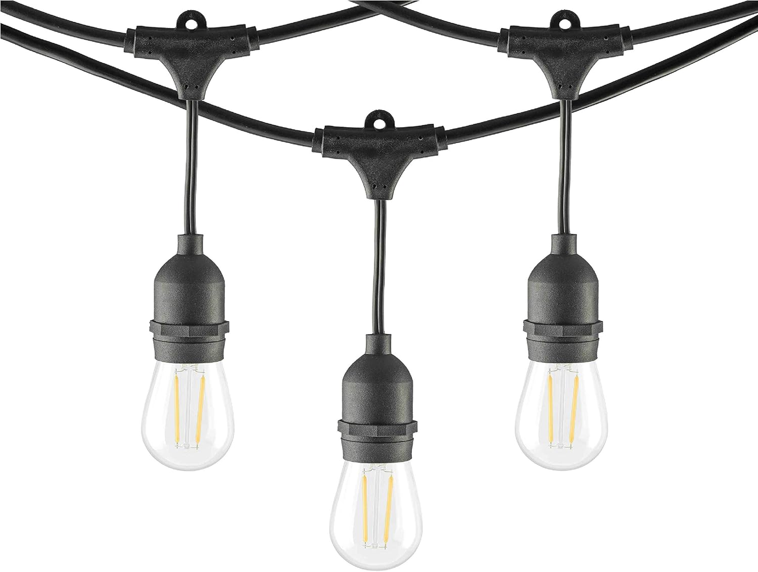Mr Beams 2W S14 Bulb LED Weatherproof Outdoor String Lights, 48 feet, Black - - 