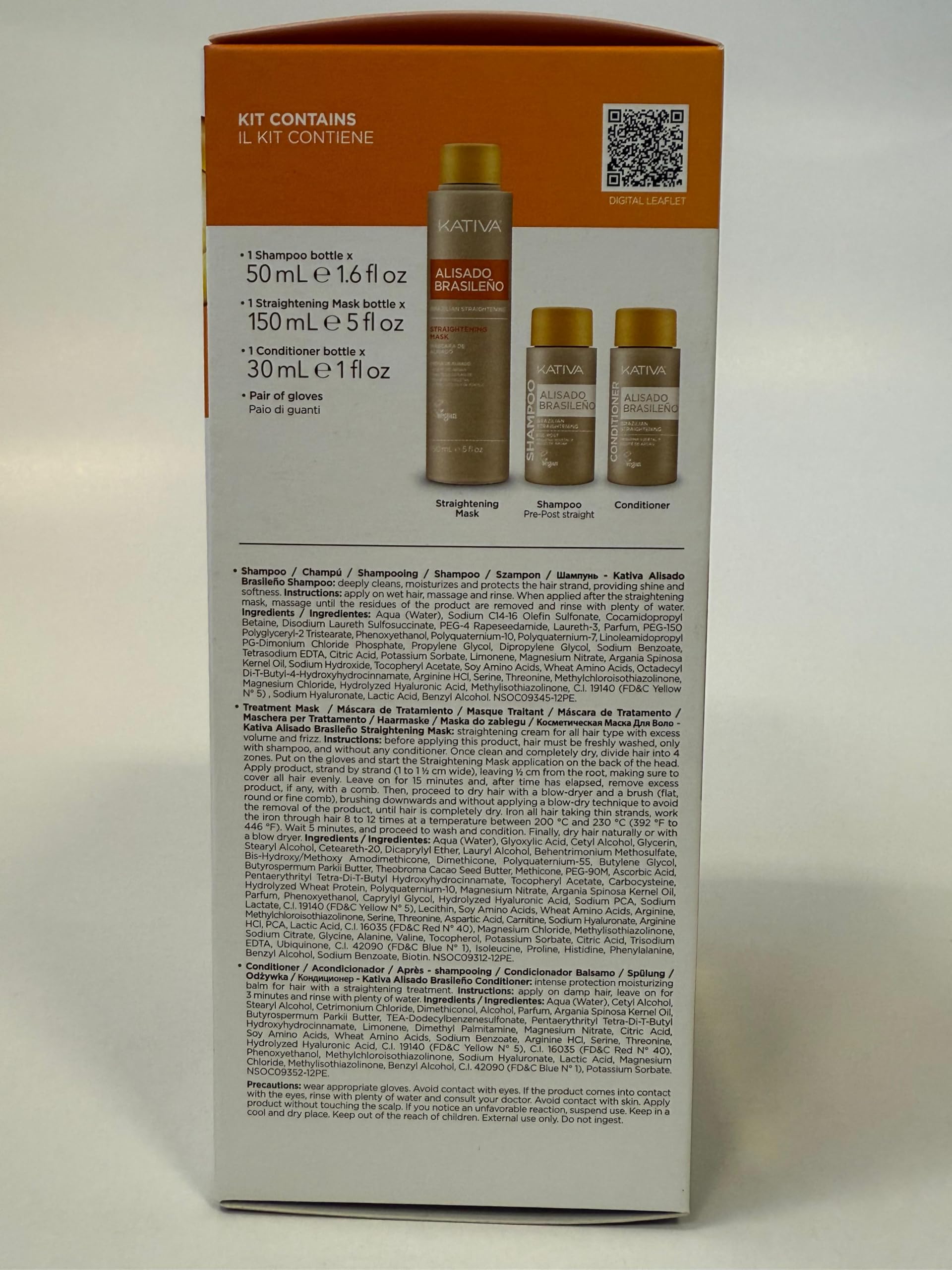 Kativa Brazilian Straightening Kit, 12 Weeks Home Use Professional | with Organic Argan Oil | Shea Butter | Keratin & Amino Acids | for Straighter, Softer and Shinier Hair | All Hair Types