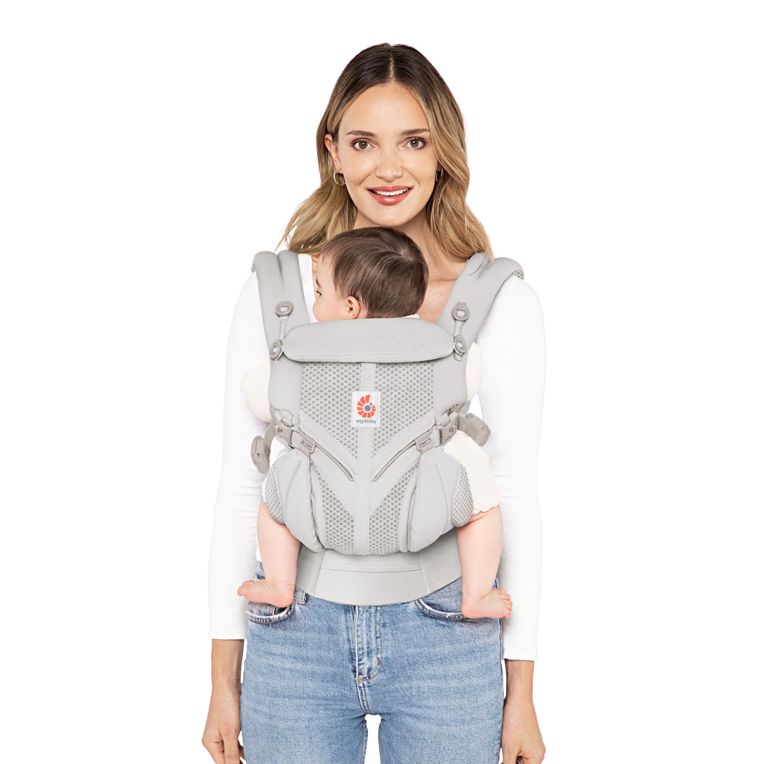 Ergobaby Baby Carrier, 4-Position Omni 360 Cool Air Mesh for Newborn to Toddler (0-3 yrs), Ergonomic Child Carrier & Backpack, Pearl Grey