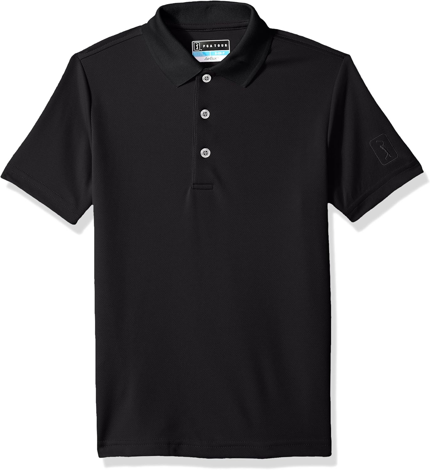 PGA TOUR Boys Short Sleeve Airflux Solid Polo Shirt: Clothing