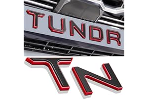 SUPER REPAIRMAN Front Grill Inserts Letter Compatible for 2022 2023 Tundra Accessories, Latest 5mm Extra Thick 4D Raised &Strong Adhesive Decals Letters Emblems (Black with Red Outline)