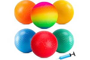 EVERICH TOY EVERICH Playground Balls Kickball, 6 or 12 Pack 8.5" Dodgeballs Bouncy Kick Balls for Kids Adults Outdoor Indoor, 4 Square Ball School Yard Games for Boys Girls 3-5 5-8 8-12 with Pump