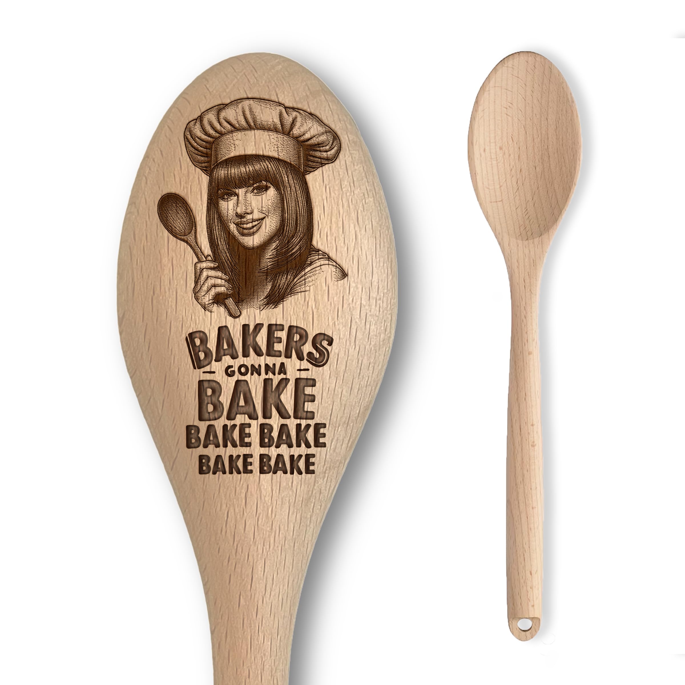 Swiftie Baking Party Gift – Engraved Wooden Spoon – Bakers Gonna Bake Decoration - Fun Cooking Baking Gift for Girls & Boys - Novelty Collectible Merchandise - Unofficial Fan Item