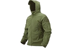 TACVASEN Mens Fleece Jacket Full Zip Tactical Hoodies Winter Coats Windproof Hoodies Warm Hunting