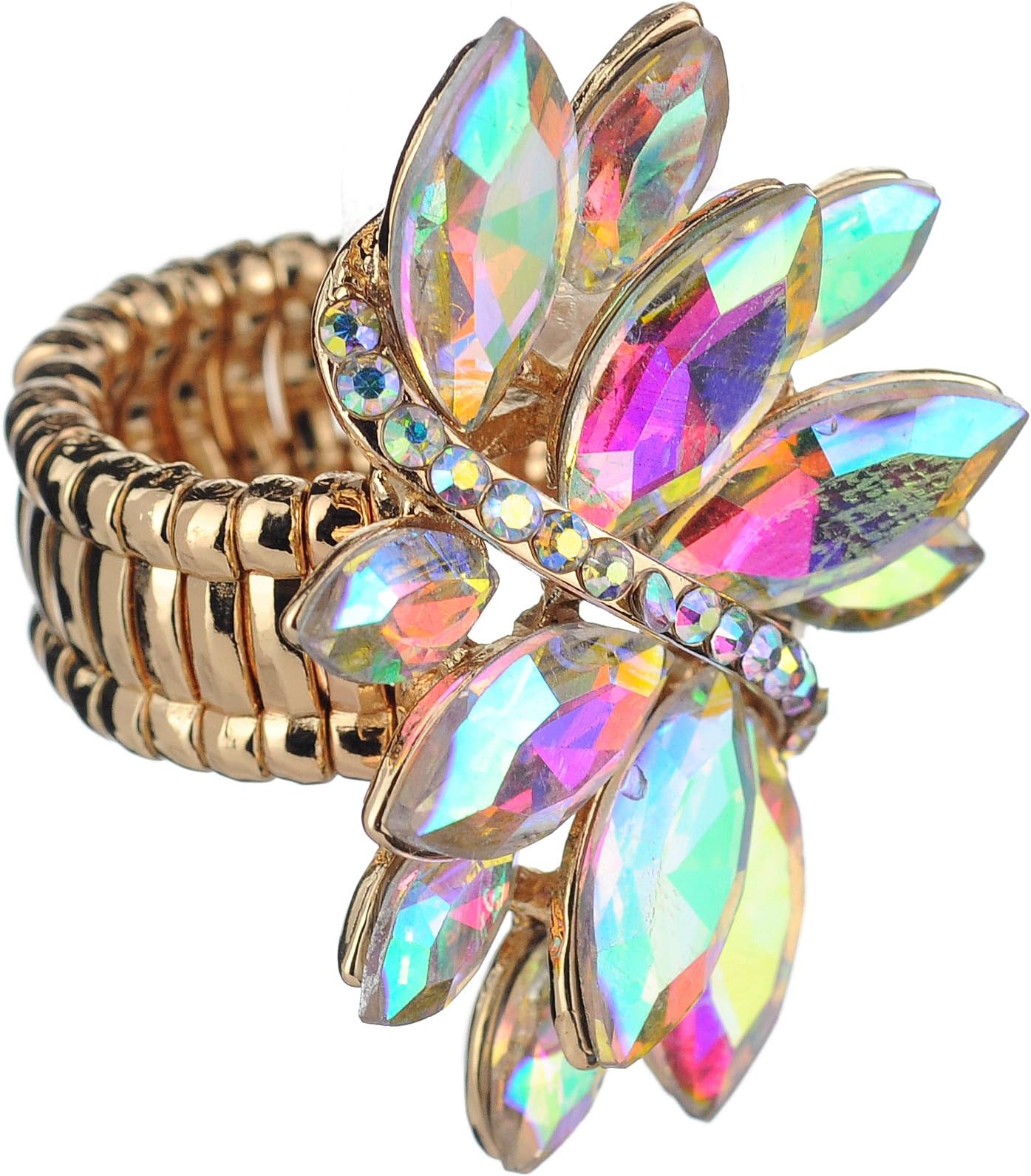 NYFASHION101Women's Vine Marquis Stone Stud Fashion Stretch Ring