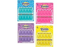 Peeps Marshmallow Chicks - Smiling Sweets - Pack of 4 - Delicious Marshmallows - Perfect for Easter Baskets - Classic Treats Kids and Adults Can Enjoy - 60 Total Chicks