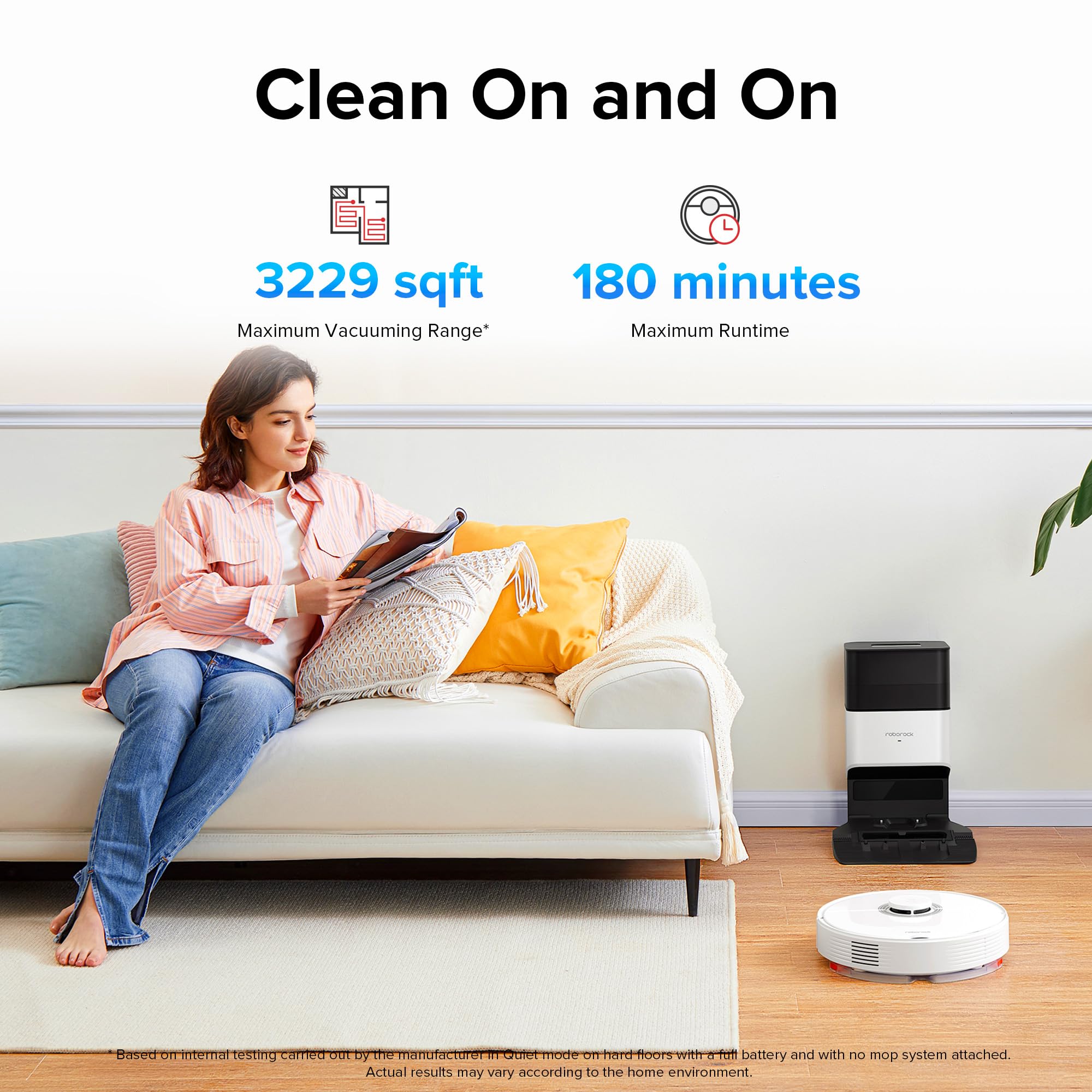 roborock Q7 Max+ Robot Vacuum and Mop, Self-Emptying up to 7 Weeks, 4200Pa Suction, 30-Level Adjustable Water Flow, PreciSense LiDAR Navigation, No-Mop & No-Go Zones, APP & Voice Control