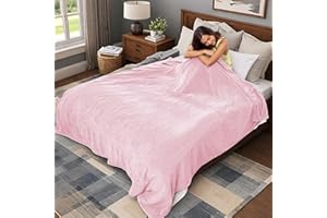 REYYNIO Electric Heated Blanket 72"x84" Full Size, Soft Coral Fleece with 4 Heating Levels and 10 Hours Auto-Off, Machine Washable, Cozy Plush Fabric for Home, Pale Pink