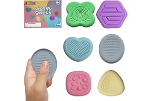 LIHBCAIYI 6Pcs Sensory Worry Stones,Textured Fidget Toys for Kids & Adults, Autism Anxiety Relief Sensory Stones, Calming Tac
