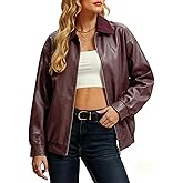 Casly Lamiit Women Leather Jacket Oversized Bomber Motorcycle Zip Up Jacket Spring Trendy Coats Fashion Clothes 2026