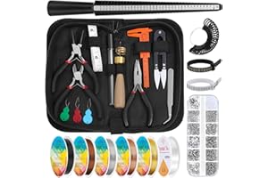 Audab Jewelry Wire Wrapping Jewelry Making Supplies Kit, Ring Sizer Measuring Tools Kit with Tools, Ring Craft Wires, Jewelry Findings for Rings Repair