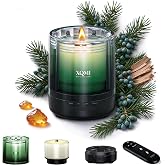 XQMI Scented Candle with Remote Ignite,Smart Scented Candle with Multiple Protection Functions,Highly Scented &amp; Long Lasting(Burning 35H,North American Pine Needles)