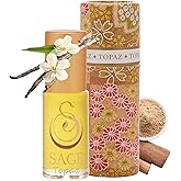 The Sage Lifestyle Topaz Roll On, Oil, Vanilla Perfume, Sandalwood, Rosewood, Mango, Vanilla Musk, Perfume for Women, Long Lasting, Warm & Cozy Fragrance, Gourmand, Artisan, 1/8 oz, Travel Size Parfum