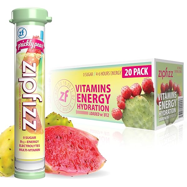 ZIPFIZZ DAILY ENERGY DRINK POWDER, PRICKLY PEAR, 20...