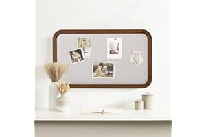 SOFE Farmhouse Bulletin Boards for Walls Decorative Hanging Pin Board, 30 ×18 inches Brown Wood Framed Rustic Vision Memo Board, Display Photo Board with Pins for Room School Office
