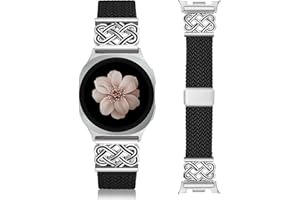 TOYOUTHS Braided Magnetic Band Compatible with Samsung Galaxy Watch 8 7 6 5 4 FE 40mm 44mm/8 6 Classic/5 Pro/4 Classic/3 41mm/Active 2 Women Men, 20mm Celtic Stretchy Elastic Dressy Nylon Strap, No for Ultra