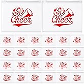 Sunnyray 60 Pcs Cheer Team Gifts Bulk Cosmetic Makeup Bags for Cheerleader Sport Team Inspirational EVA Bag Women Makeup Toiletry Bags Pouch with Zipper(Red)