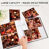 Niselity 7x5 Photo Album Linen Cover 240 Pockets Writing Space view 2