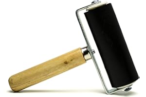 Bastex 4 inch Brayer Roller. Hard Rubber Applicator for Arts & Crafts, Ink, Printmaking, Block Stamping, Printing, Applying Glue, Wallpaper and More