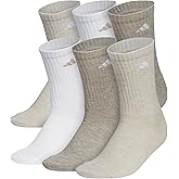 adidas Women's Athletic Cushioned Crew Socks, 6-Pack, Durable, Moisture-Wicking, Cushioned, Arch Support Socks for Women