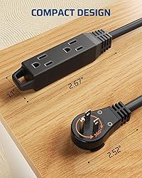 DEWENWILS 1FT 360° Rotating Flat Plug Extension