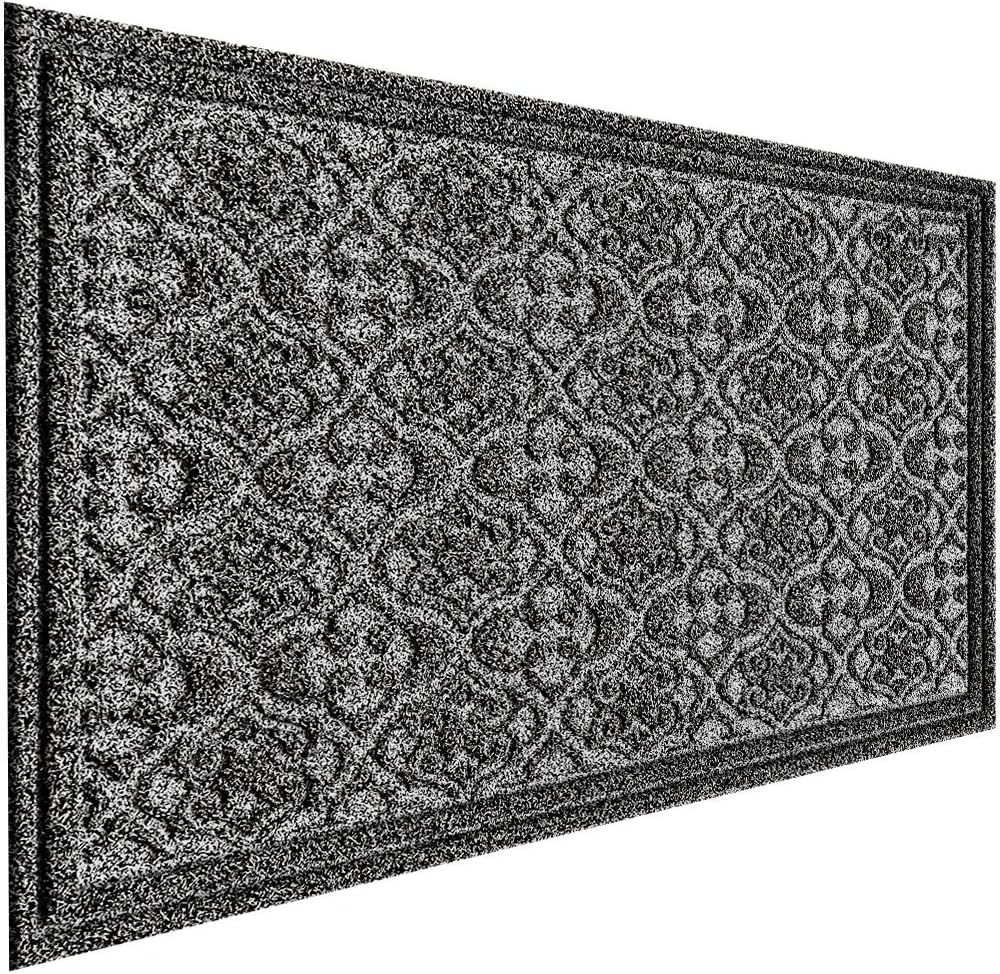 MAT 7-BANQUET Outdoor Door Mat for Front Door 36 x 59 inch Welcome Mat Debris Mud Trapper Outside Rubber Floor Mat Rug Large Extra Thick Textured Outdoor Mat for Entryway Frontgate Waterproof Gray : Garden & Outdoor