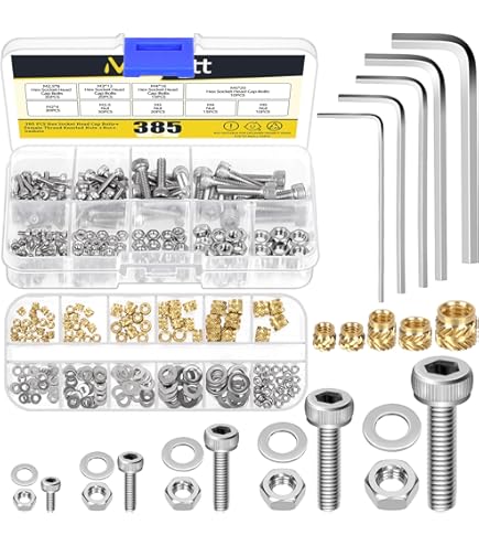 M3 Heat Set Insert Glarks 145Pcs M2 M3 M4 M5 M6 Female Thread Knurled Nuts Brass Threaded Insert Embedment Nuts Assortment Kit For 3d Printer M3 Screws - View #3