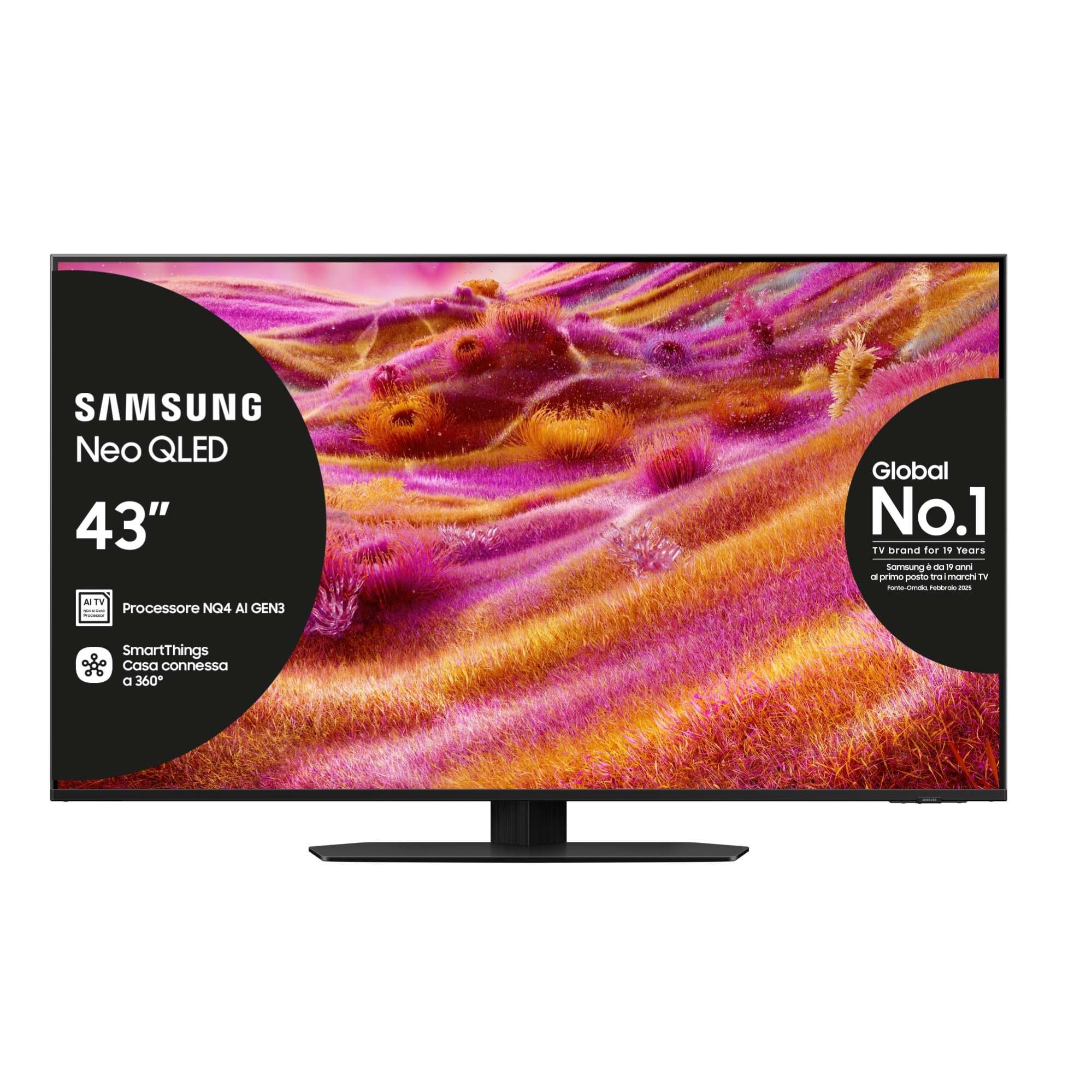 Samsung Smart TV 43'' QE43QN94FATXZT Neo QLED 4K Mini LED, NQ4 AI Gen3 Processor, 4K AI Upscaling Pro, Glare Free, Motion Xcelerator 165Hz, Dolby Atmos & OTS+, NeoSlim Design, 2025