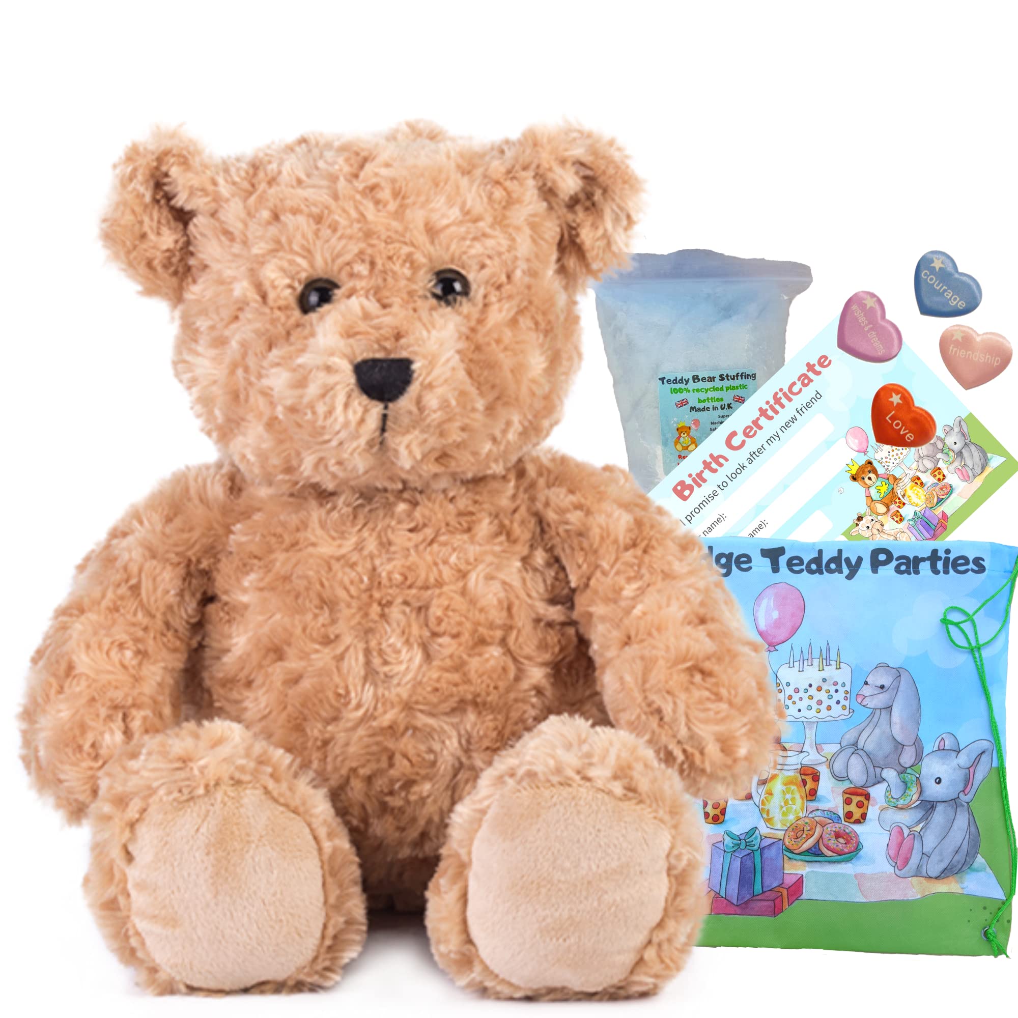 Classic Brown Teddy Bear - Build your own Teddy Bear Making Kit - 16"/40cm - no sew - Plush Soft Toy Gift for Boys and Girls