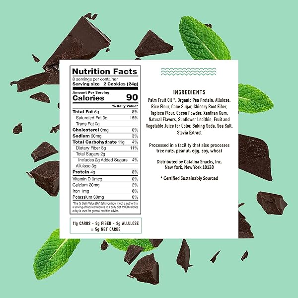 CATALINA CRUNCH CHOCOLATE MINT KETO SANDWICH COOKIES 6.8 OZ BOX | KETO SNACKS | LOW CARB, LOW SUGAR | VEGAN COOKIES, PLANT BASED PROTEIN COOKIES | KETO FRIENDLY FOODS, KETO DESSERT