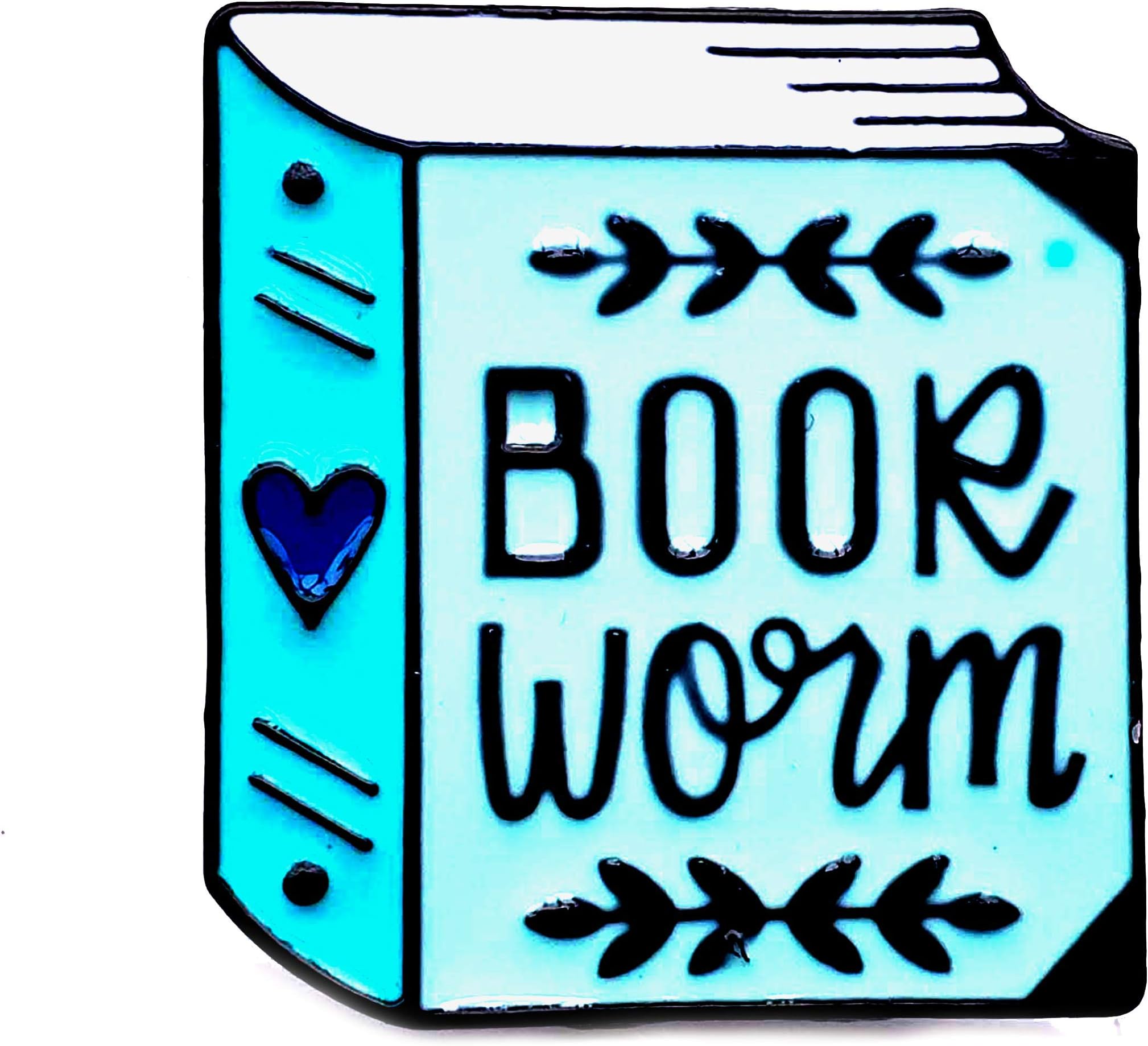 Mystery Pins Bookworm Enamel Pin Badge for Book Lovers Bibliophile Literary Reading