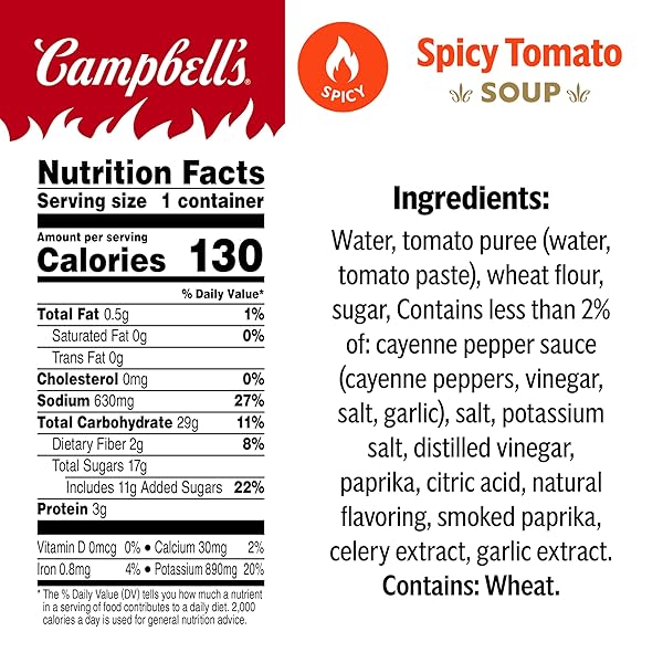 CAMPBELL’S SIPPING SOUP, SPICY TOMATO SOUP, 11.1 OZ MICROWAVABLE CUP