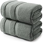 REDKISS 100% Cotton Bath Towels Set of 2, Extra Large Bath Sheets 35 X 70 Inches, 800 GSM, Quick Dry, Ultra Soft & Super Absorbent Bathroom Towel Sets for Bathroom, Gym, Spa, Pool & Hotel, Sage Green