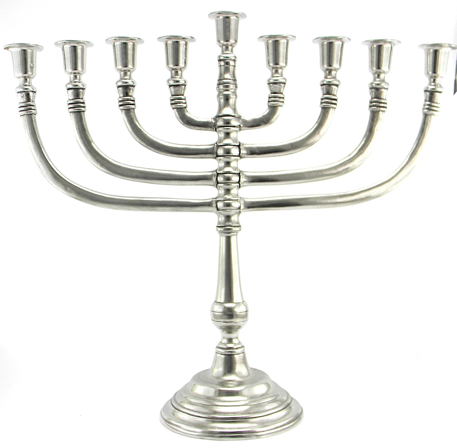 Candelabrum candlestick Jewish 9 high in silver pewter fires