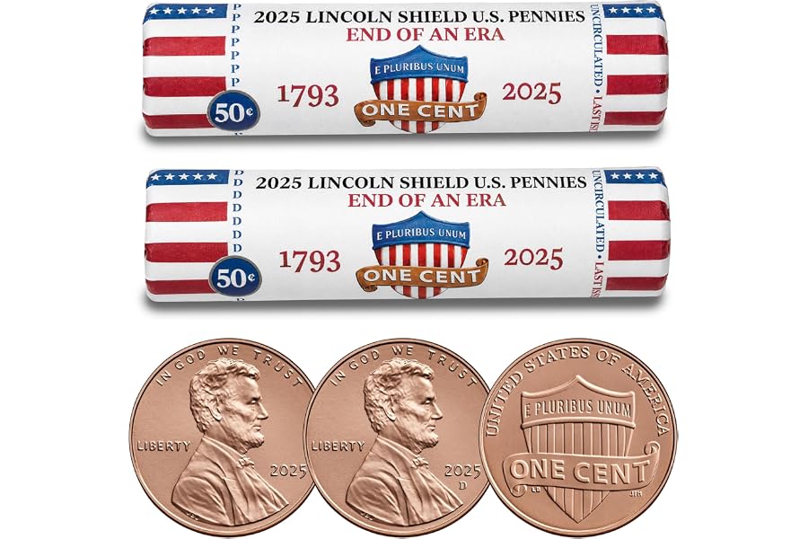 Gift Idea: 2025 Final Issue Last Lincoln Cent Penny Rolls