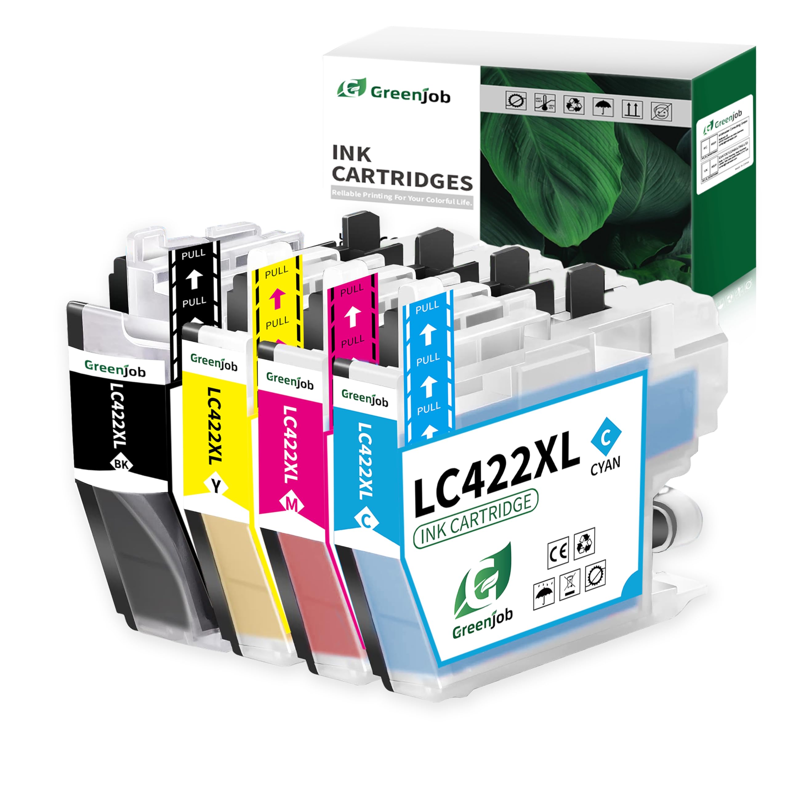 Greenjob LC422XL Ink Cartridges Replacement for Brother LC422 LC-422XL LC-422XLVAL Ink Cartridges Multipack Compatible with Brother MFC-J5340DW MFC-J5345DW MFC-J5740DW MFC-J6540DW MFC-J6940DW (4-Pack)