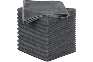 Sinland 12Pack Microfiber Cleaning Cloths All-Purpose Soft Dish Cloth Absorbent Cleaning Rags Lint Less Car Cloth Cleaning To