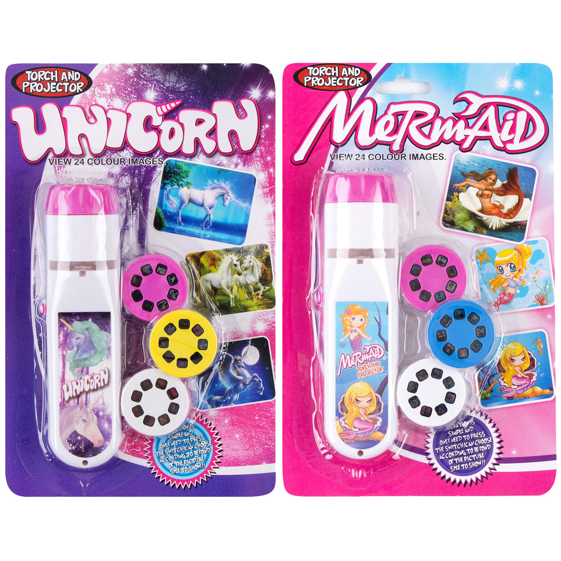 Georgie Porgy Children Projector Toys Educational Science Set Wall Ceiling Tent Torch Flashlight for Kids Gifts for Boys Girls (Unicorn + Mermaid) — image 1