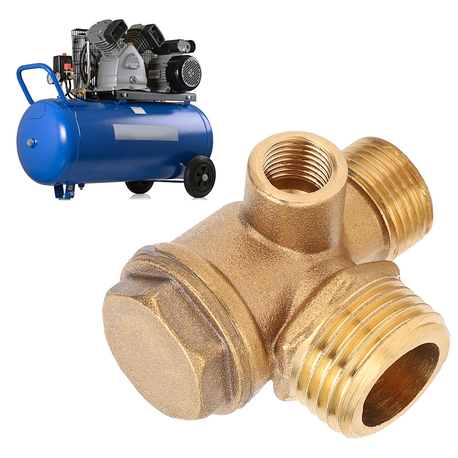 Air Compressor Check Valve, Air Compressor Check Valve Replacement Non‑Slipping 1/2 X 3/8 X 10 for Hydraulic Pneumatic System for Air Compressor