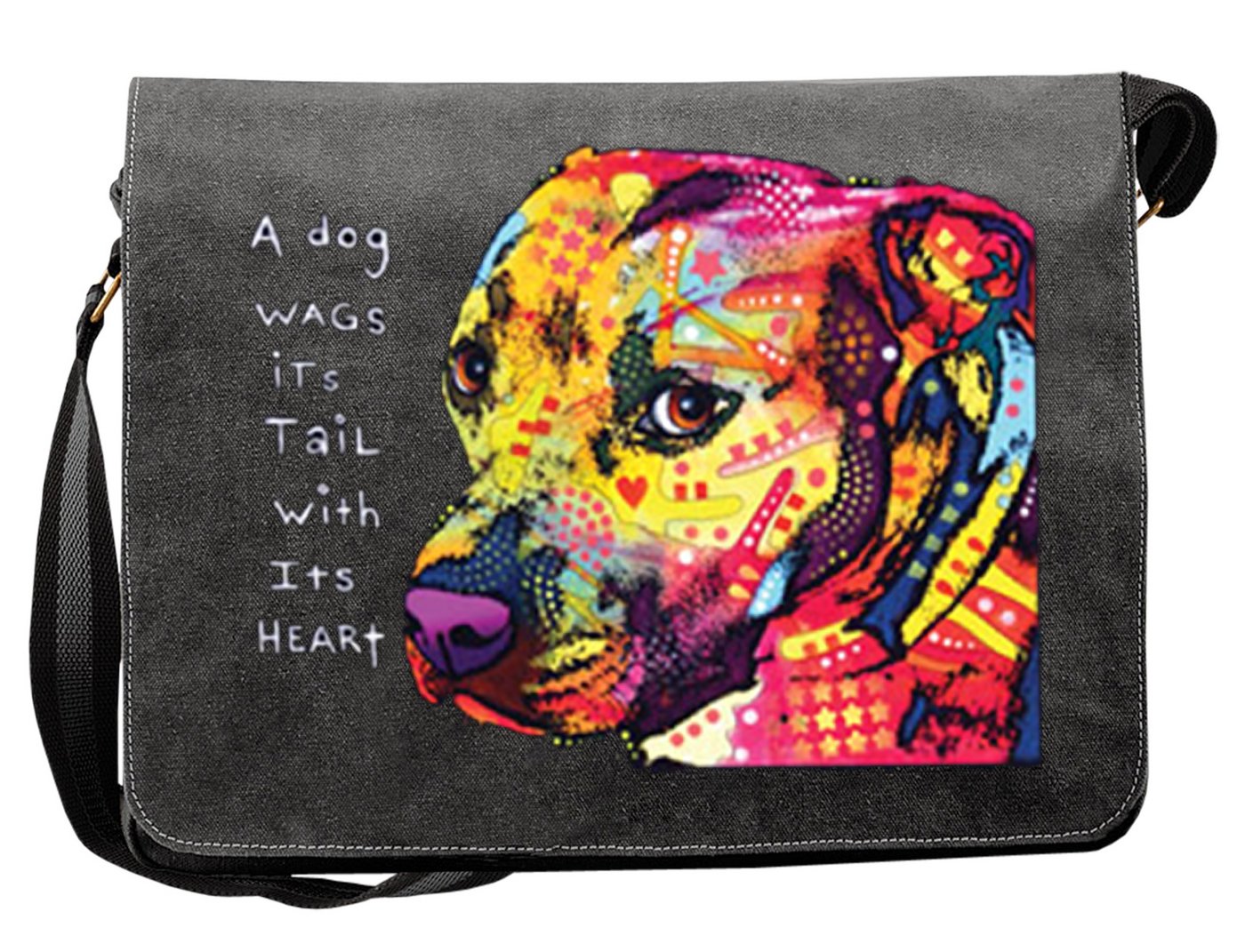Hunde Motiv Umhängetasche für Hundehalter mit Hunde Tasche Canvas
