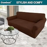 Granbest 4 Seater High Stretch Sofa Cover Chocolate Jacquard Spandex Non Slip view 2