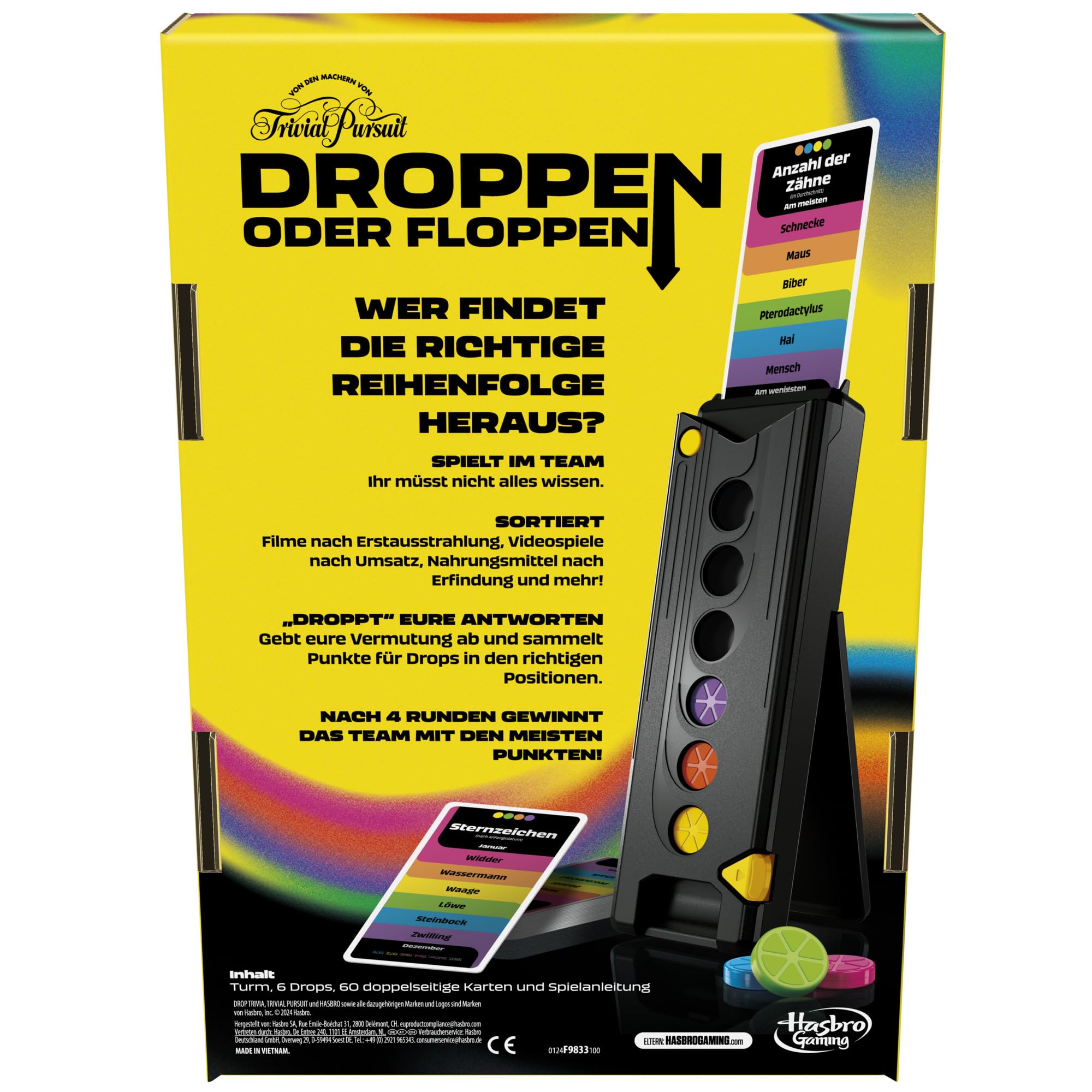 Droppen oder Floppen, elektronisches Partyspiel von den Machern von Trivial Pursuit - Deutsche Version, schneller Spielverlauf für viel Action 7