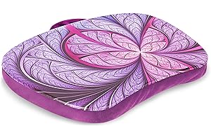 Jasenna Lap Laptop Desk - Portable Lap Desk with Pillow Cushion, Fits up to 15.6 inch Laptop for Home Office Students Use as Computer Laptop Stand, Book Tablet(1-Purple Flower)