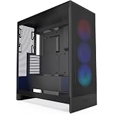 NZXT H7 Flow RGB - Mid-Tower ATX Airflow PC Case - Black | Airflow ATX build with pre-installed 360mm RGB fan unit. Bottom GPU cooling and CAM-ready lighting out of the box.
