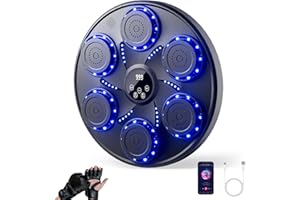 LJINNOVEX Music Boxing Machine for Adults, Wall Mounted Blutooth Music Punching Machine with Boxing Gloves, Smart Electronic LED Boxing Training Equipment for Indoor Home Gym Workout, 9 Modes & Speeds