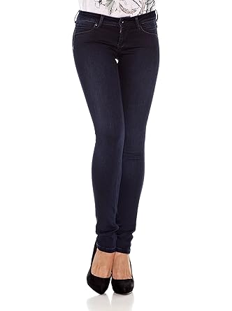 Pepe Jeans Ariel Damen Röhrenjeans Jeans Hose Super Skinny Slim Blau Dunkelblau
