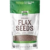 NOW Foods, Organic Flax Seeds, Source of Essential Fatty Acids and Fiber, Certified Non-GMO, Kosher, 1-Pound (Packaging May Vary)