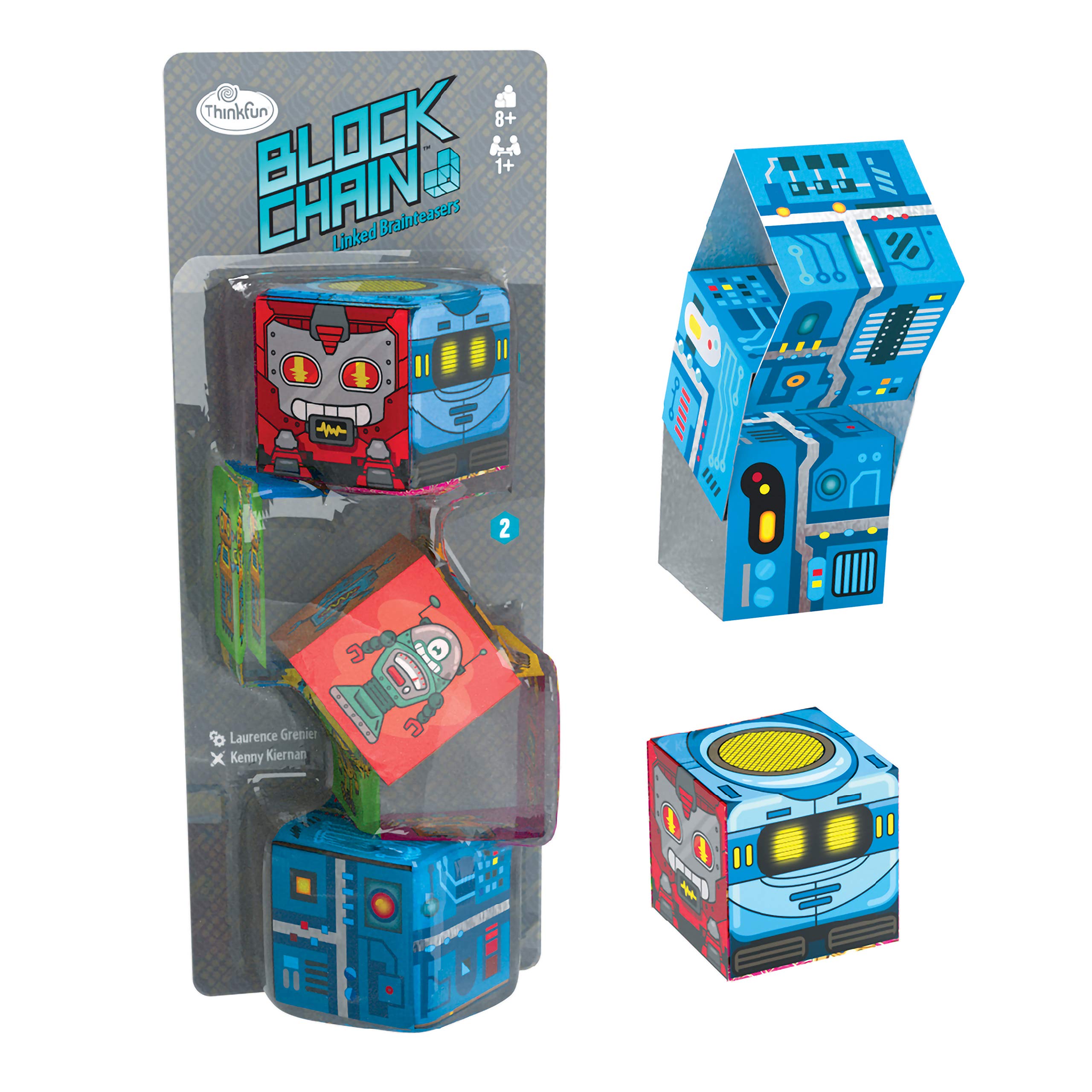 ThinkFun Block Chain Robots Challenge Logic Brain Game Puzzle and STEM Toy for Kids Age 8 Years Up