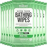 XL Bathing Wipes - Body Wipes for Adults Bathing No Rinse - 10 Pack, 120 Wipes - Disposable Cleansing Cloths for Women, Men & Elderly - W/Aloe - Shower Wipes - Camping & Travel Essentials